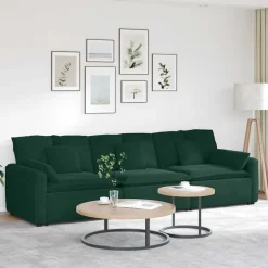 vidaXL Modulaire bank met kussens donkergroen