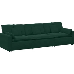 vidaXL Modulaire bank met kussens donkergroen