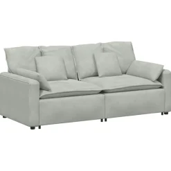 vidaXL Modulaire bank met kussens lichtgrijs