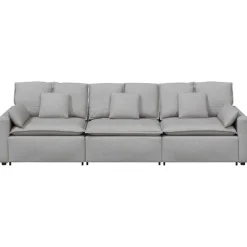 vidaXL Modulaire bank met kussens wolk grijs