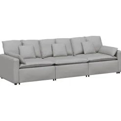 vidaXL Modulaire bank met kussens wolk grijs