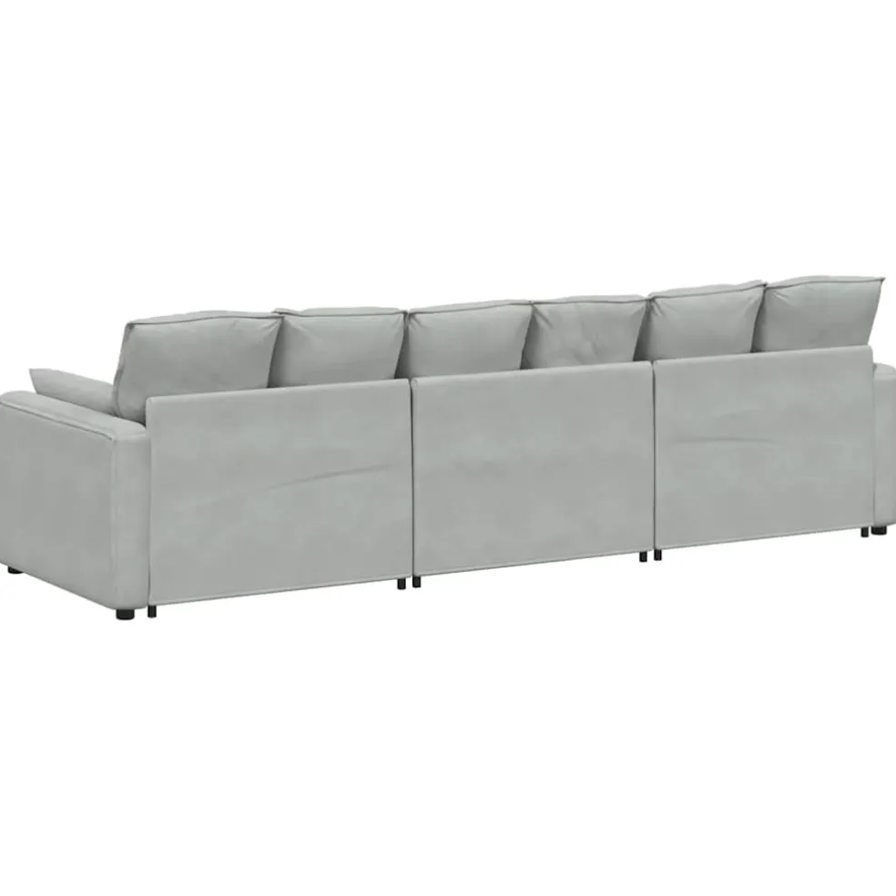 vidaXL Modulaire bank met kussens crèmekleurig