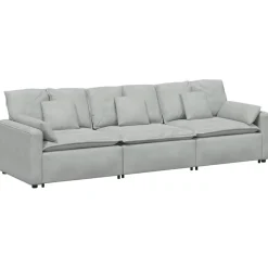 vidaXL Modulaire bank met kussens crèmekleurig