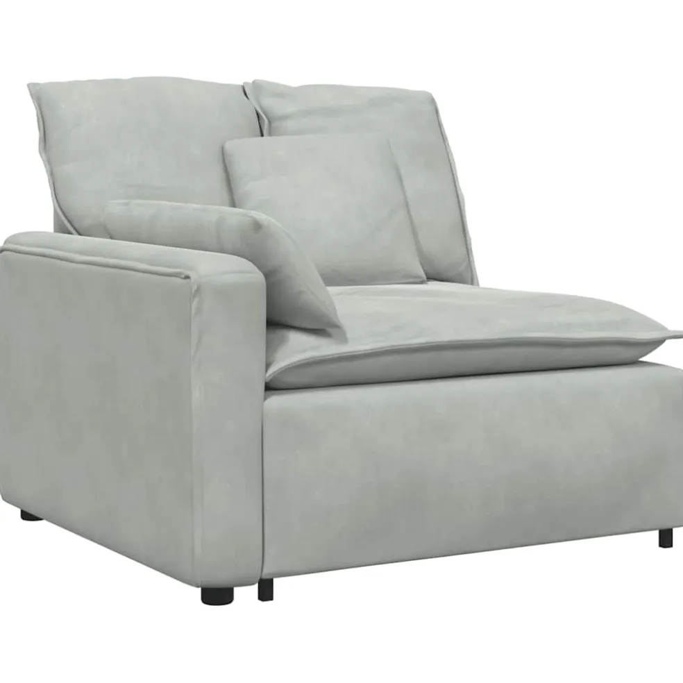 vidaXL Modulaire bank met kussens crèmekleurig