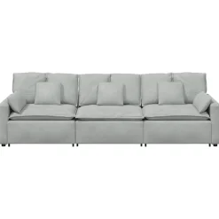 vidaXL Modulaire bank met kussens crèmekleurig