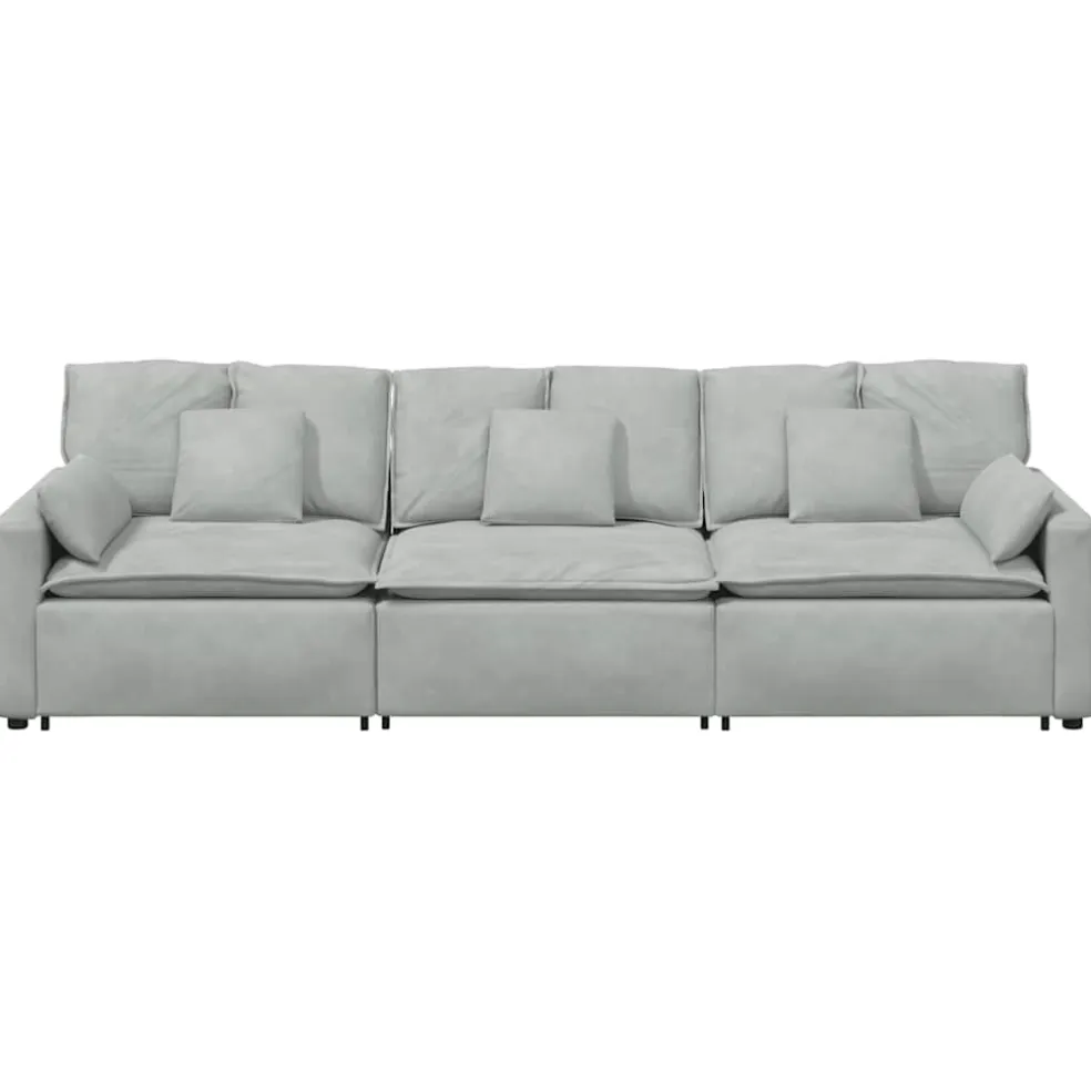 vidaXL Modulaire bank met kussens crèmekleurig