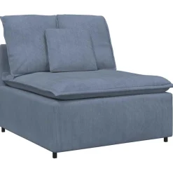 vidaXL Modulaire bank met kussens blauw
