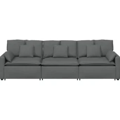 vidaXL Modulaire bank met kussens donkergrijs