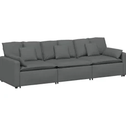 vidaXL Modulaire bank met kussens donkergrijs
