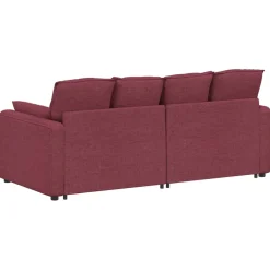 vidaXL Modulaire bank met kussens wijnrood