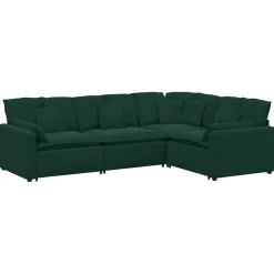 vidaXL Modulaire bank met kussens fluweel donkergroen