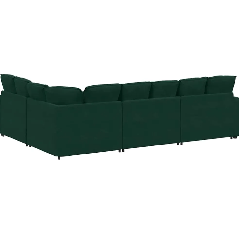 vidaXL Modulaire bank met kussens fluweel donkergroen
