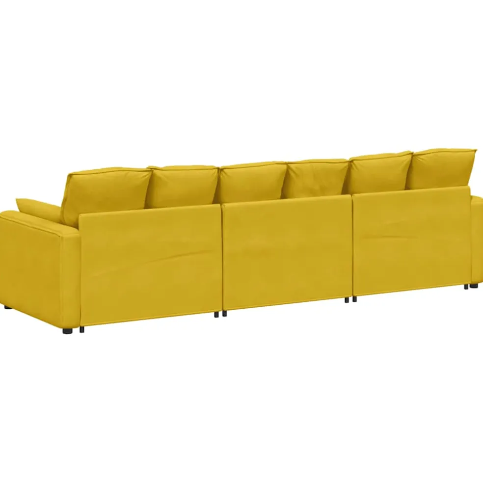 vidaXL Modulaire bank met kussens geel