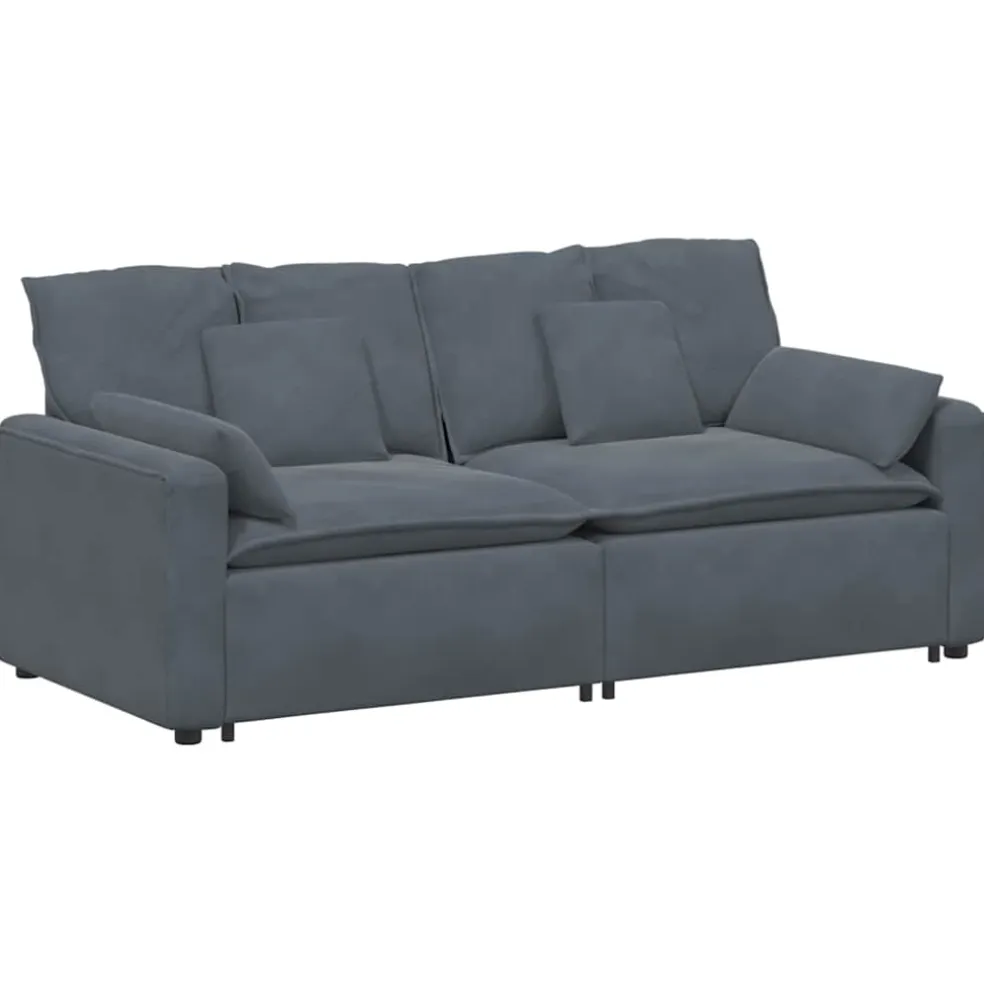 vidaXL Modulaire bank met kussens donkergrijs