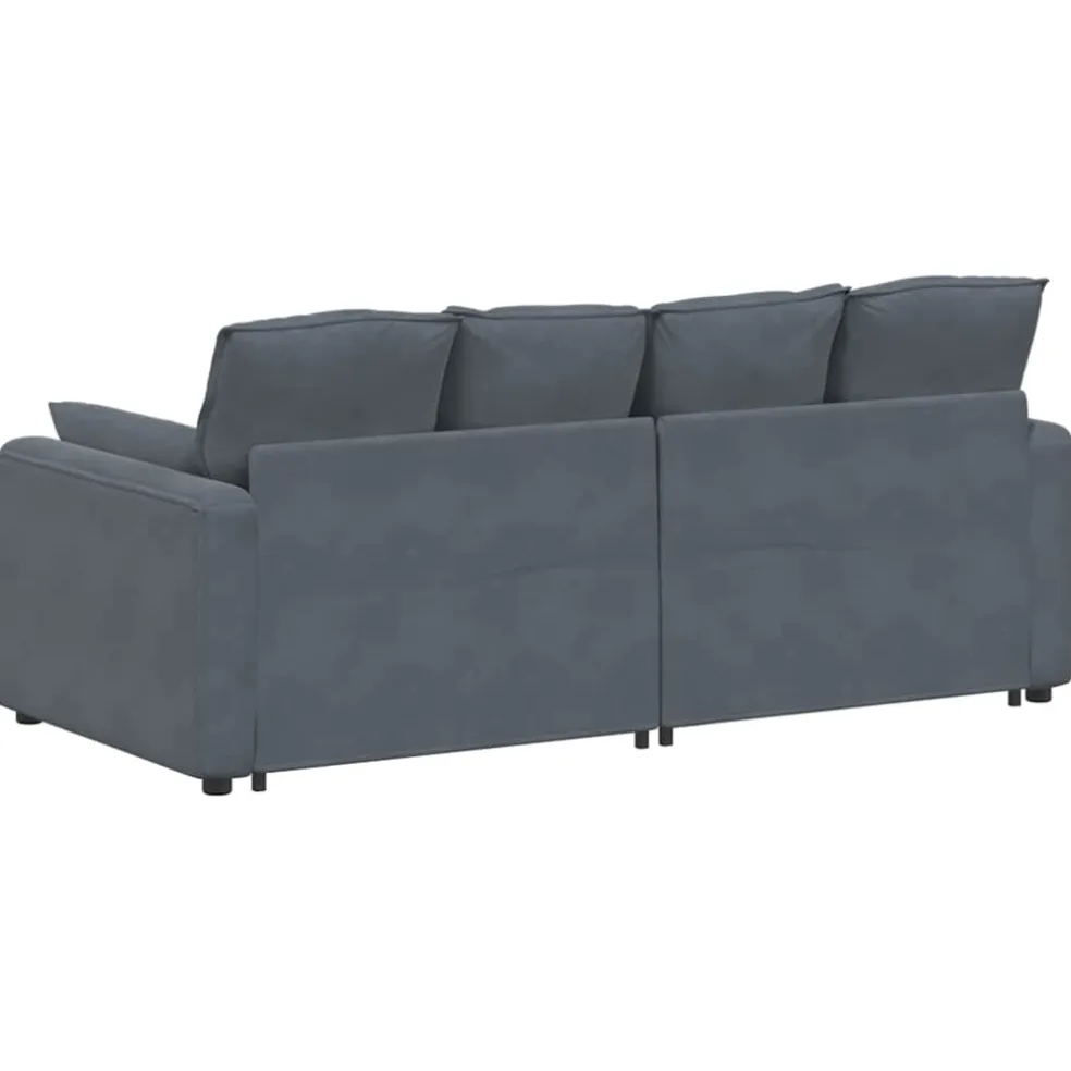 vidaXL Modulaire bank met kussens donkergrijs