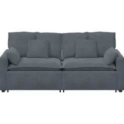 vidaXL Modulaire bank met kussens donkergrijs