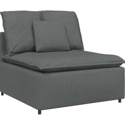 vidaXL Modulaire bank met kussens stof donkergrijs