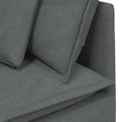 vidaXL Modulaire bank met kussens stof donkergrijs