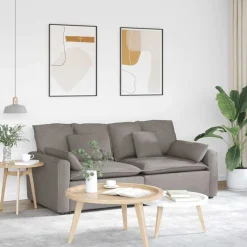 vidaXL Modulaire bank met kussens taupe