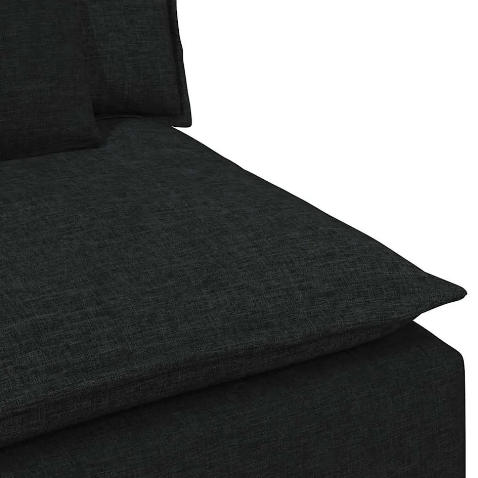 vidaXL Modulaire bank met kussens zwart