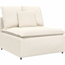 vidaXL Modulaire bank met kussens gekrulde wolachtige stof crème