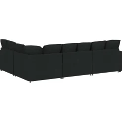 vidaXL Modulaire bank met kussens stof zwart