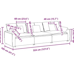 vidaXL Modulaire bank met kussens crèmekleurig