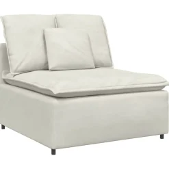 vidaXL Modulaire bank met kussens crèmekleurig