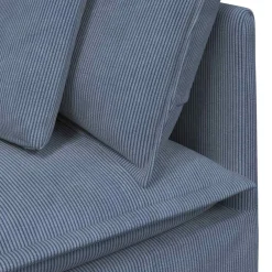 vidaXL Modulaire bank met kussens corduroy stof blauw