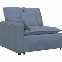 vidaXL Modulaire bank met kussens corduroy stof blauw