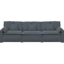 vidaXL Modulaire bank met kussens donkergrijs