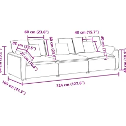 vidaXL Modulaire bank met kussens donkergrijs