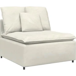 vidaXL Modulaire bank met kussens fluweel crèmekleurig
