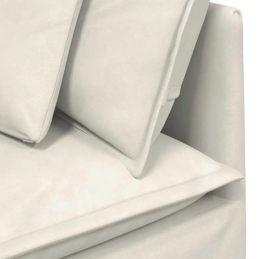 vidaXL Modulaire bank met kussens fluweel crèmekleurig