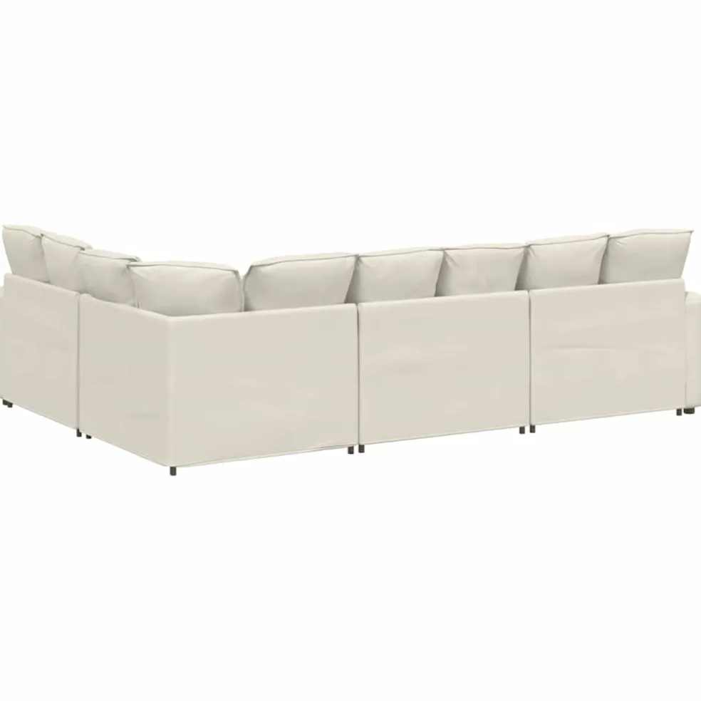 vidaXL Modulaire bank met kussens fluweel crèmekleurig