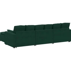 vidaXL Modulaire bank met voetenbank en kussens donkergroen