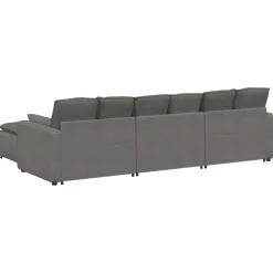 vidaXL Modulaire bank met voetenbank en kussens lichtgrijs