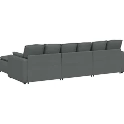 vidaXL Modulaire bank met voetenbank en kussens donkergrijs