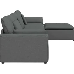 vidaXL Modulaire bank met voetenbank en kussens donkergrijs