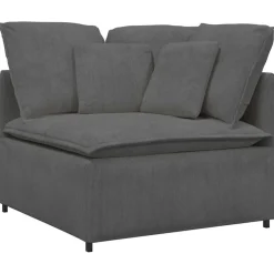 vidaXL Modulaire bank met voetenbank&kussens corduroy stof donkergrijs
