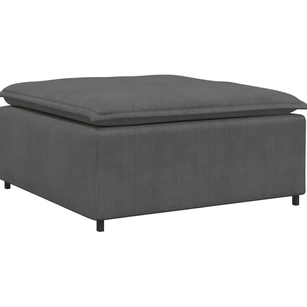 vidaXL Modulaire bank met voetenbank&kussens corduroy stof donkergrijs