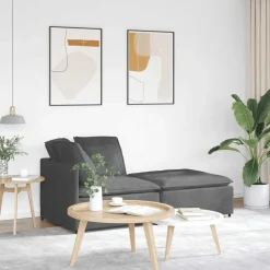 vidaXL Modulaire bank met voetenbank&kussens corduroy stof donkergrijs