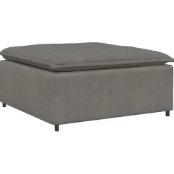 vidaXL Modulaire bank met voetenbank&kussens corduroy stof lichtgrijs