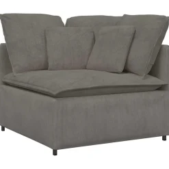 vidaXL Modulaire bank met voetenbank&kussens corduroy stof lichtgrijs