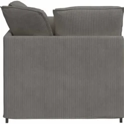 vidaXL Modulaire bank met voetenbank&kussens corduroy stof lichtgrijs
