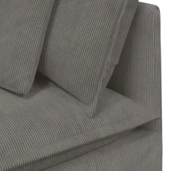 vidaXL Modulaire bank met voetenbank&kussens corduroy stof lichtgrijs