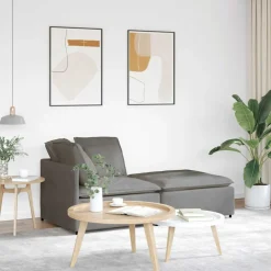 vidaXL Modulaire bank met voetenbank&kussens corduroy stof lichtgrijs