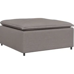 vidaXL Modulaire bank met voetenbank en kussens stof taupe