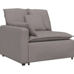 vidaXL Modulaire bank met voetenbank en kussens stof taupe