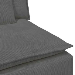 vidaXL Modulaire bank met voetenbank en kussens donkergrijs